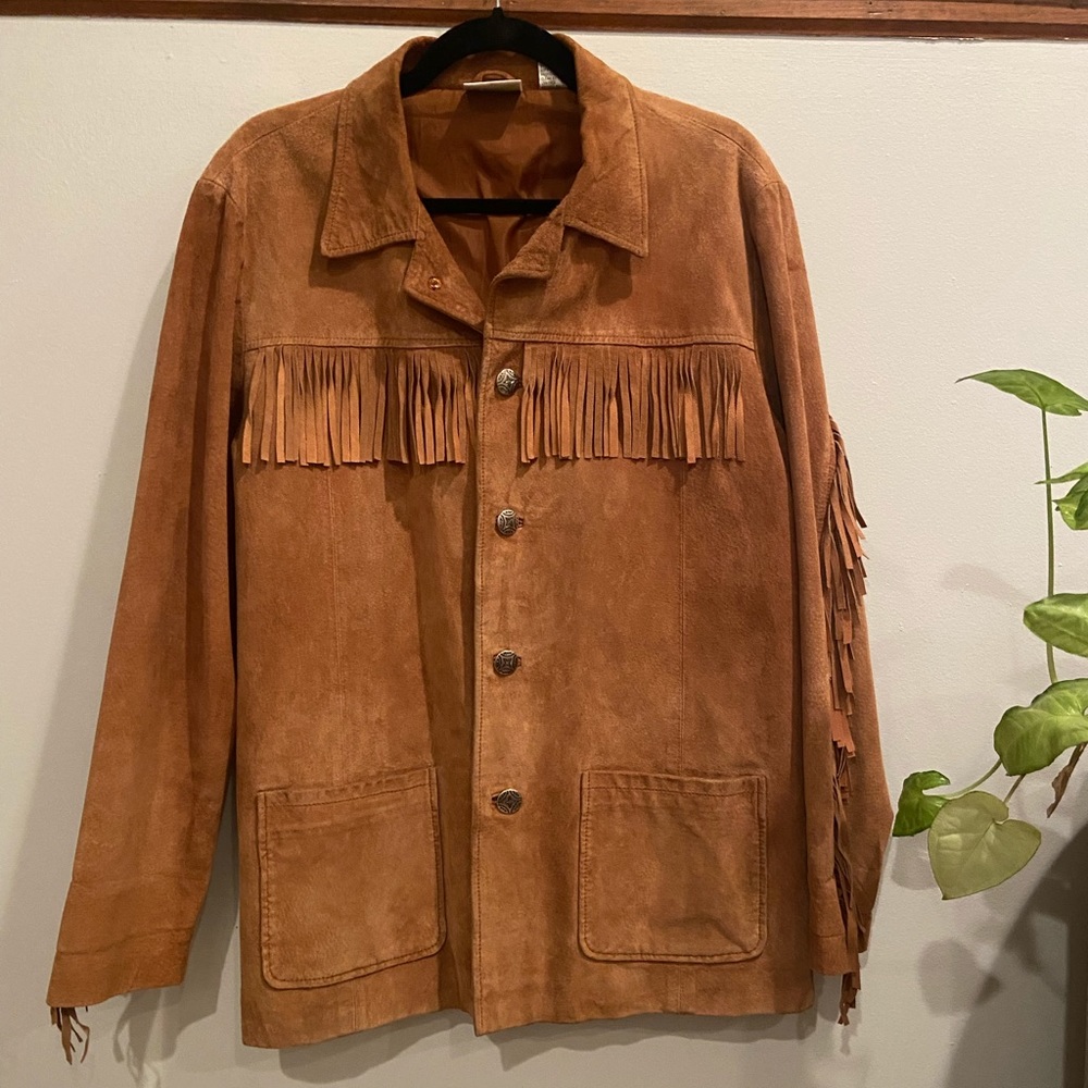 Vintage Chico’s Leather Fringe Jacket